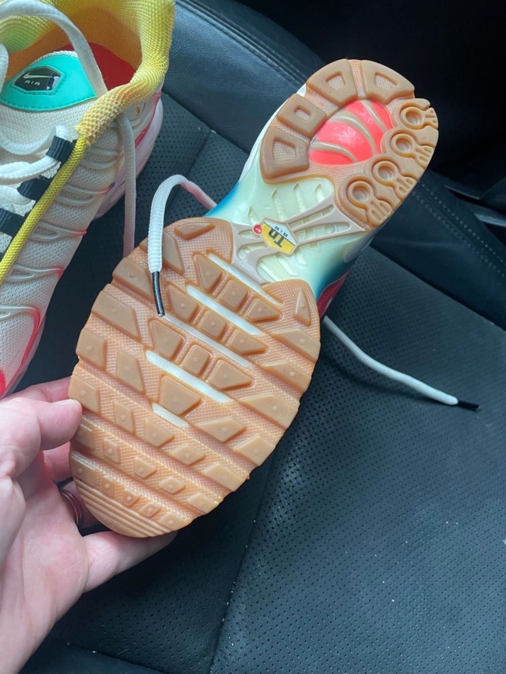 Nike White, Pink & Yellow Women's Athletic Sneakers air max - Picture 5 of 5